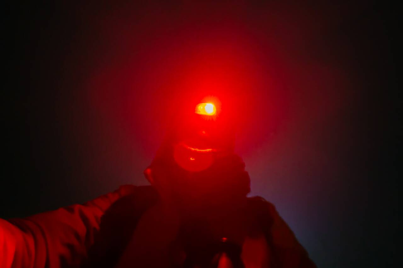 Me and my headlamp hiking at night