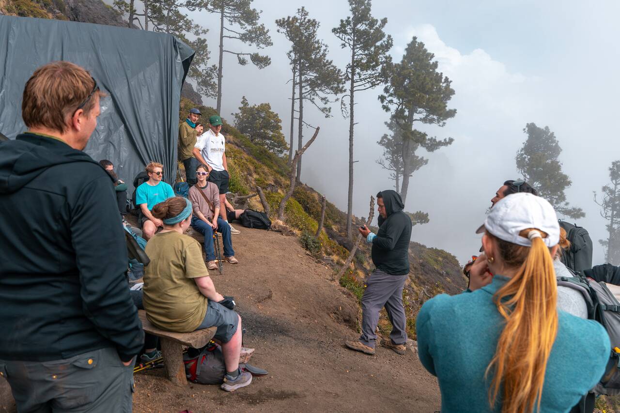 Us being briefed by our guides before Fuego