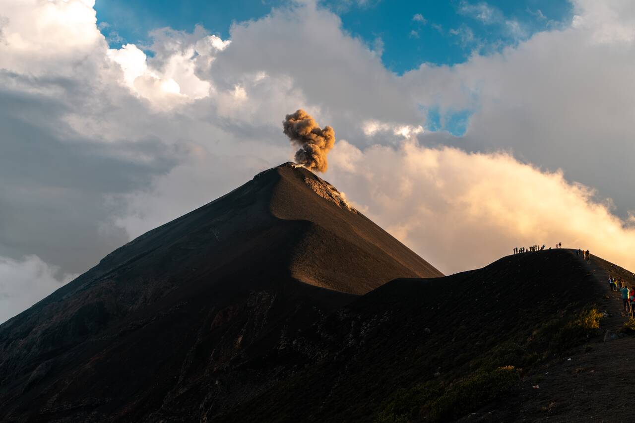 Fumes coming from Fuego seen from the hike