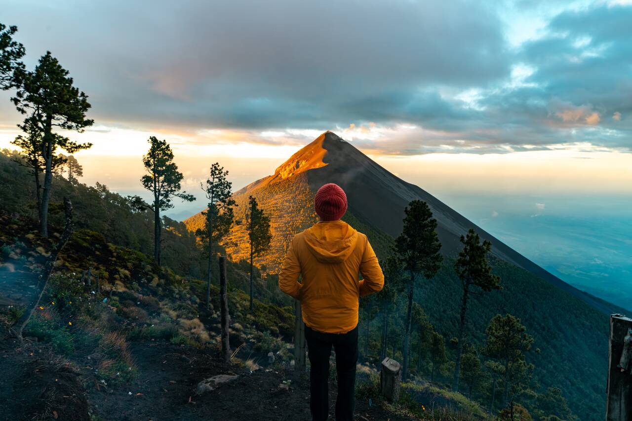 Me watching the sunrise at the Acatenango Camp