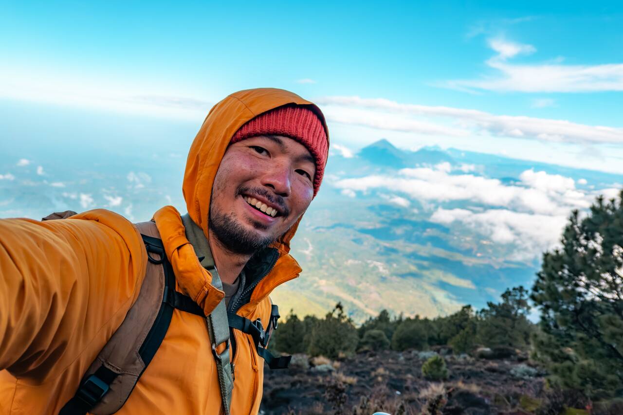 Me hiking down Acatenango