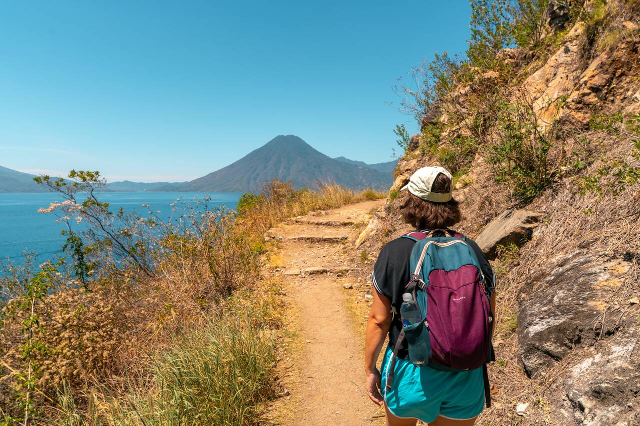 My friend hiking the Lower Mayan Trail
