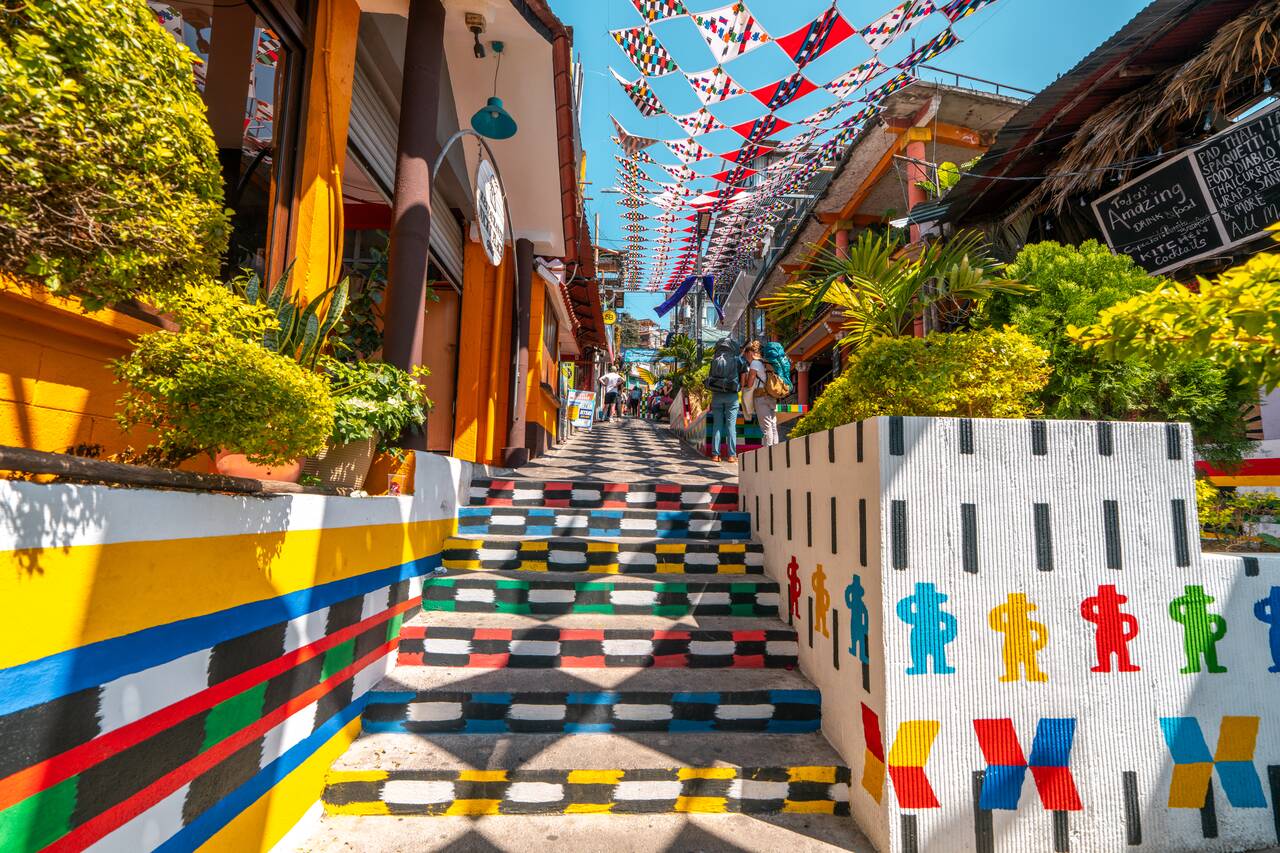 The colorful walking path at San Pedro