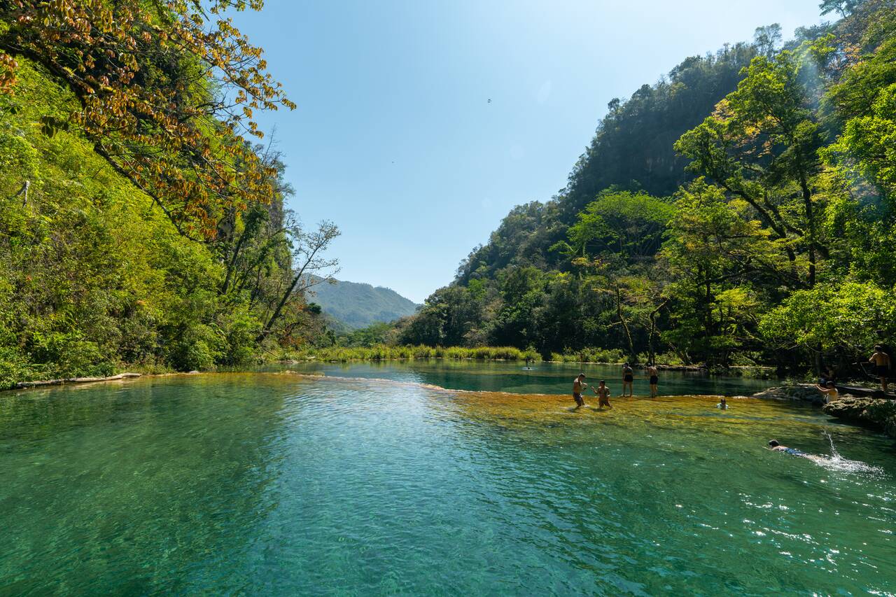 Clear sky seen from the pools of Semuc Champey