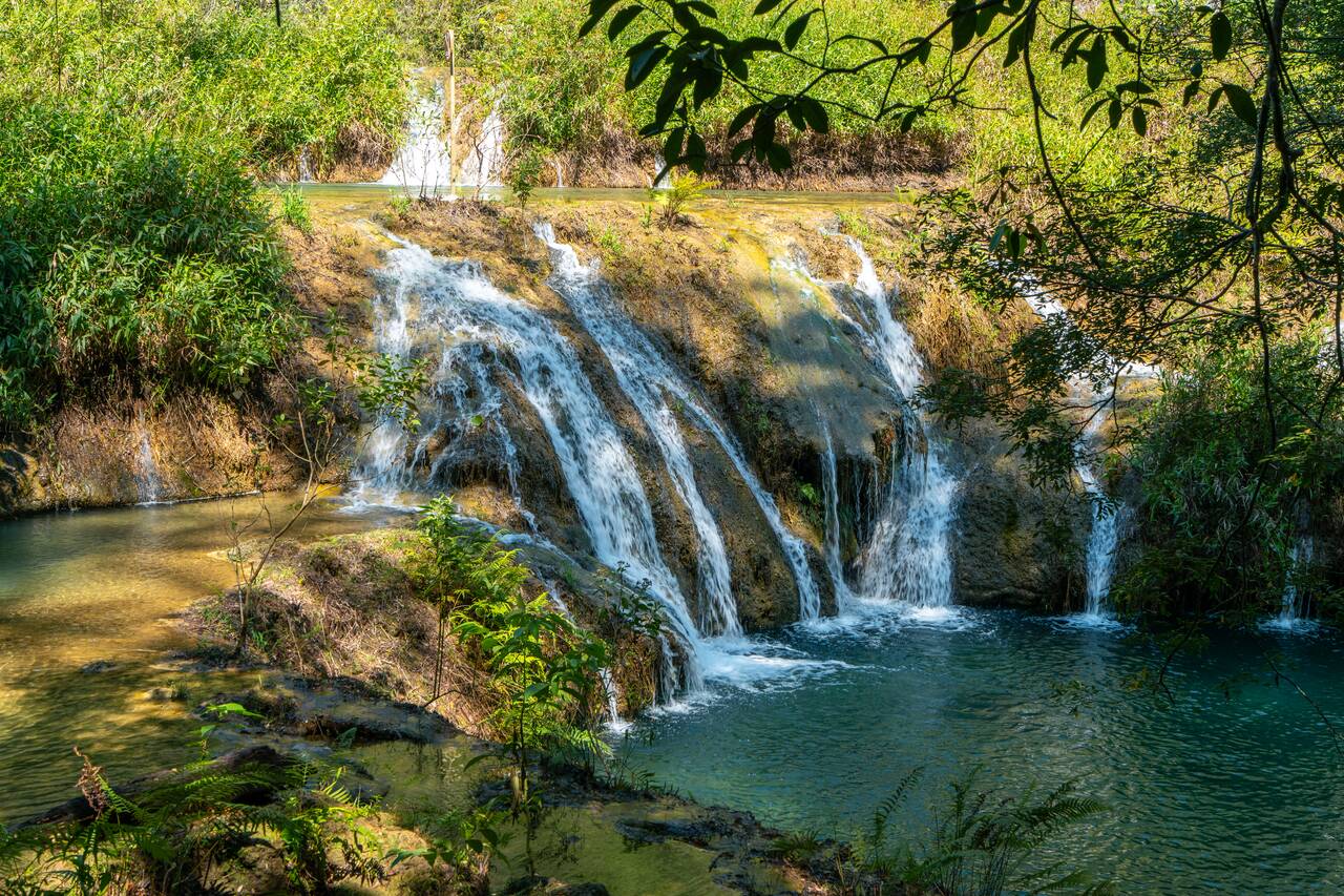 Waterfalls found along Cahabón River in Semuc Champey