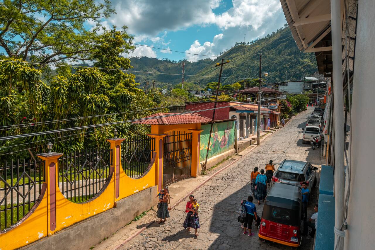 Locals along the street of Lanquin