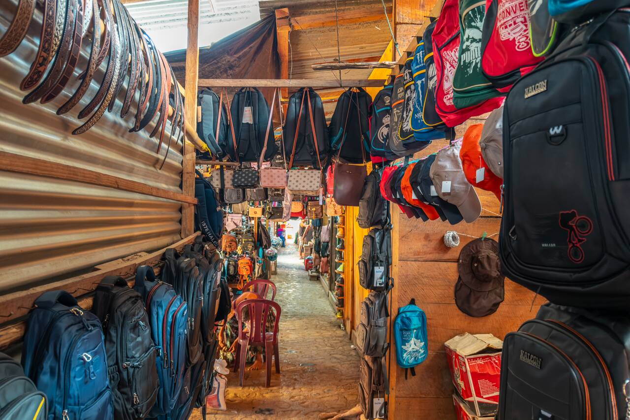 Inside a local market in Lanquin