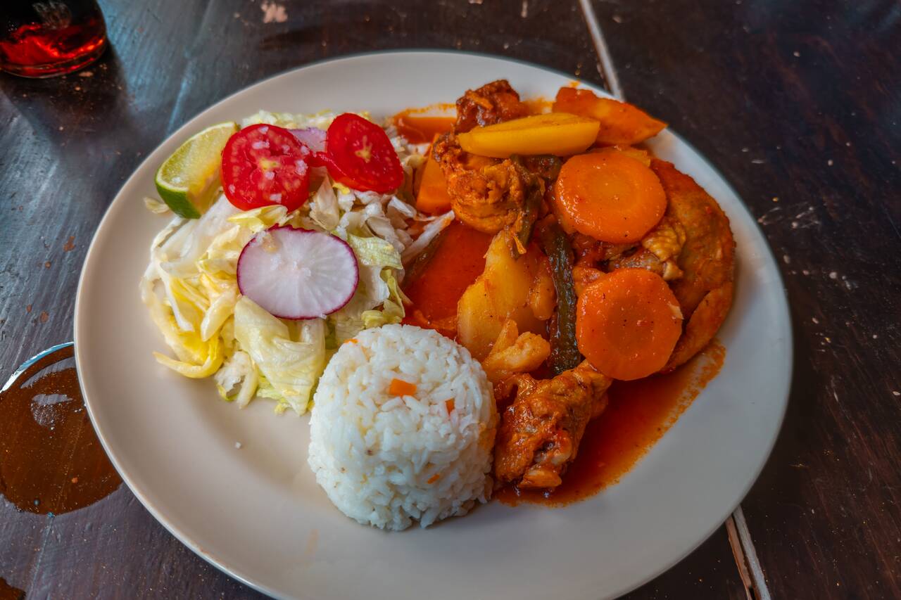 A chicken dish I had at Comedor la Bendicion