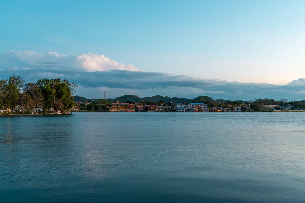 the lake seen from the water in Flores