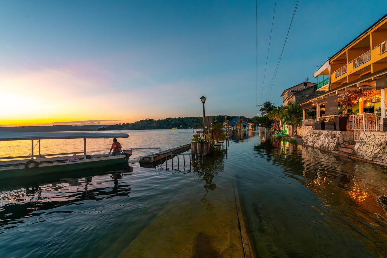 Flooded street of Flores Town