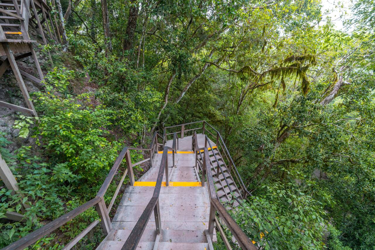 The stairs going up Temple IC