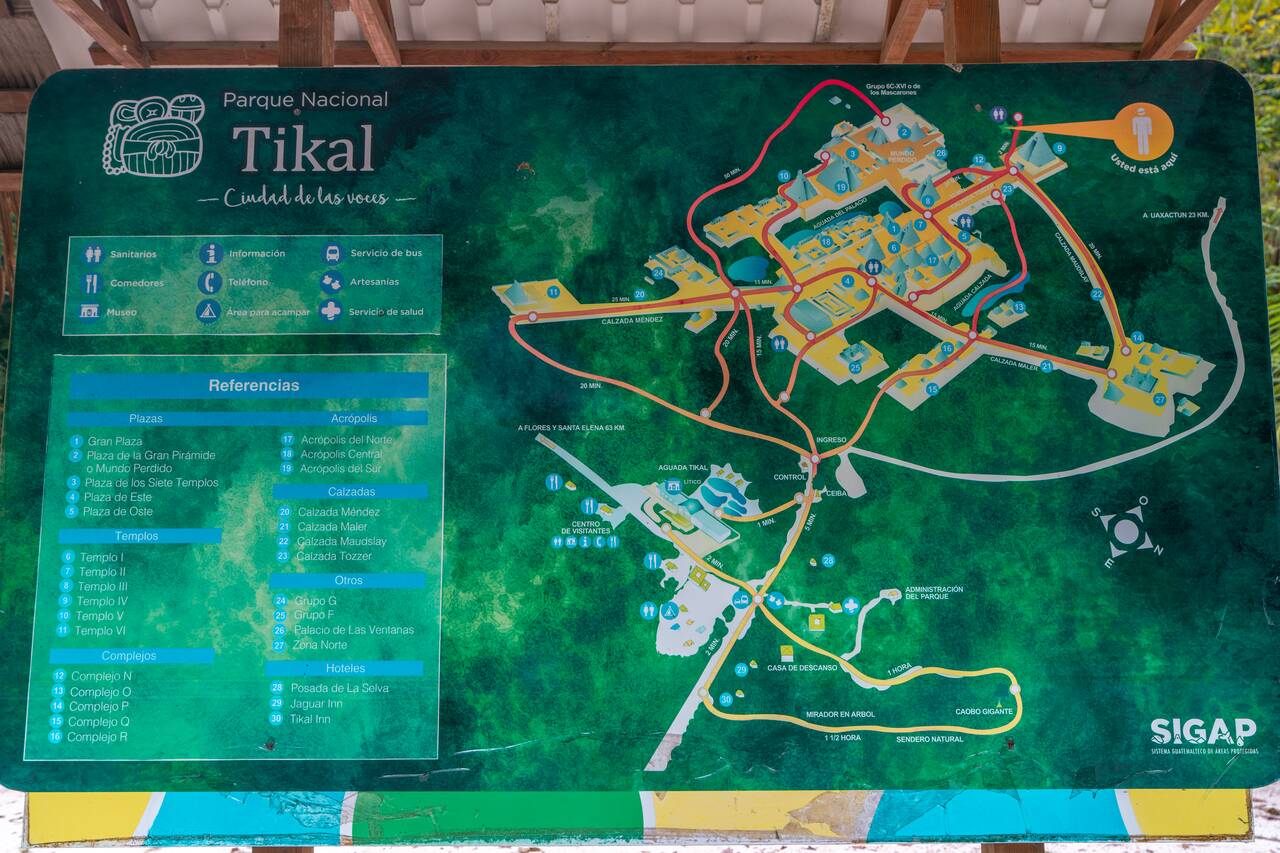 Map of Tikal National Park