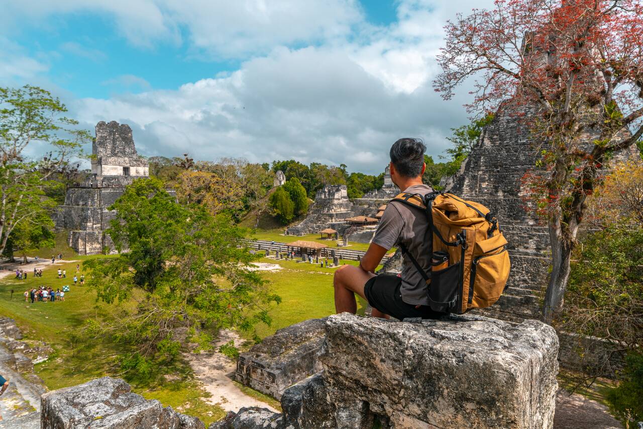Me looking at the Grand Plaza in Tikal