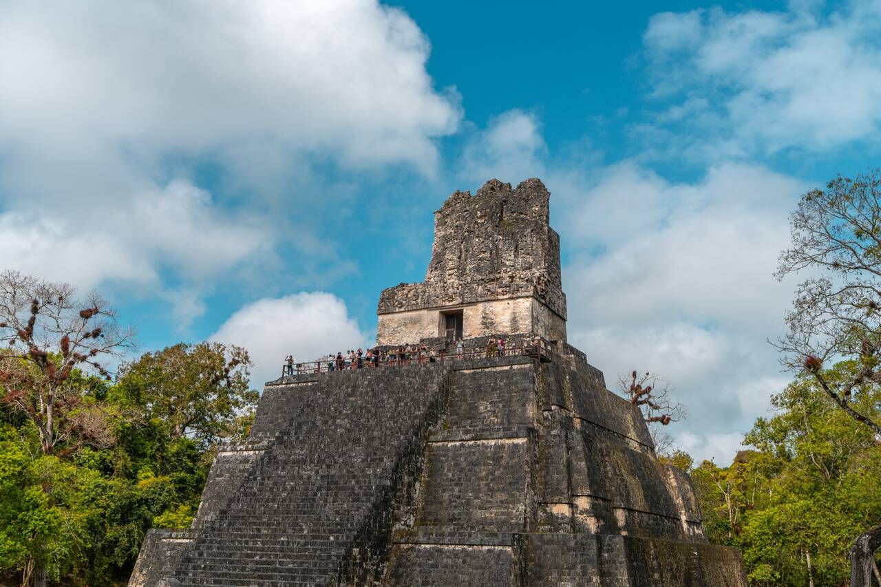 People at the platform on Temple II at the Grand Plaza