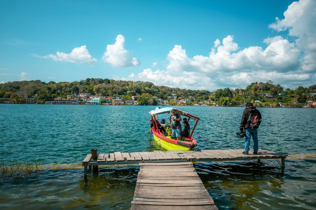 A boat you can hire to get to Jorge's Rope Swing