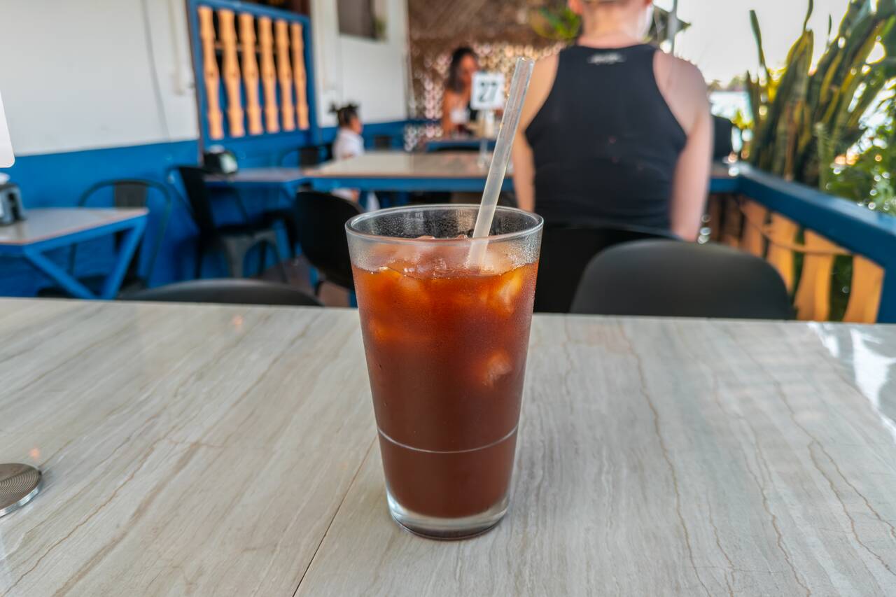The coffee I ordered at Maple & Tocino