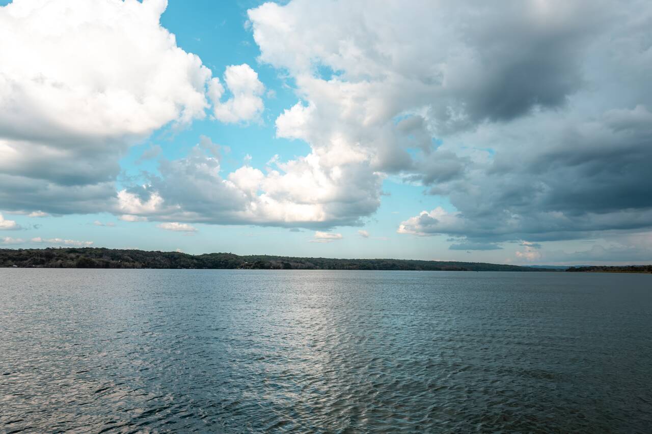 The view from the lake at Flores
