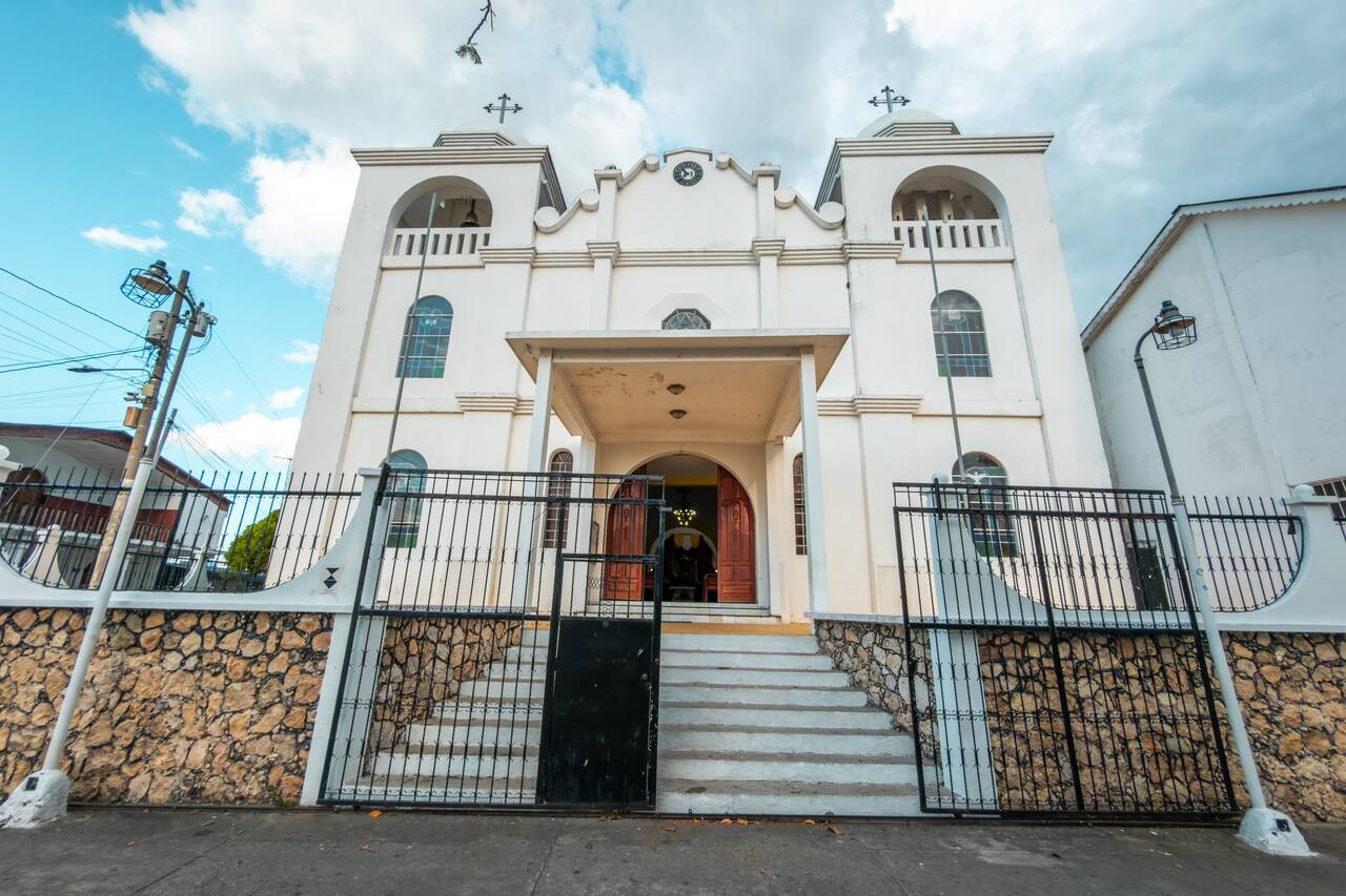 The cathedral at Flores Peten Park