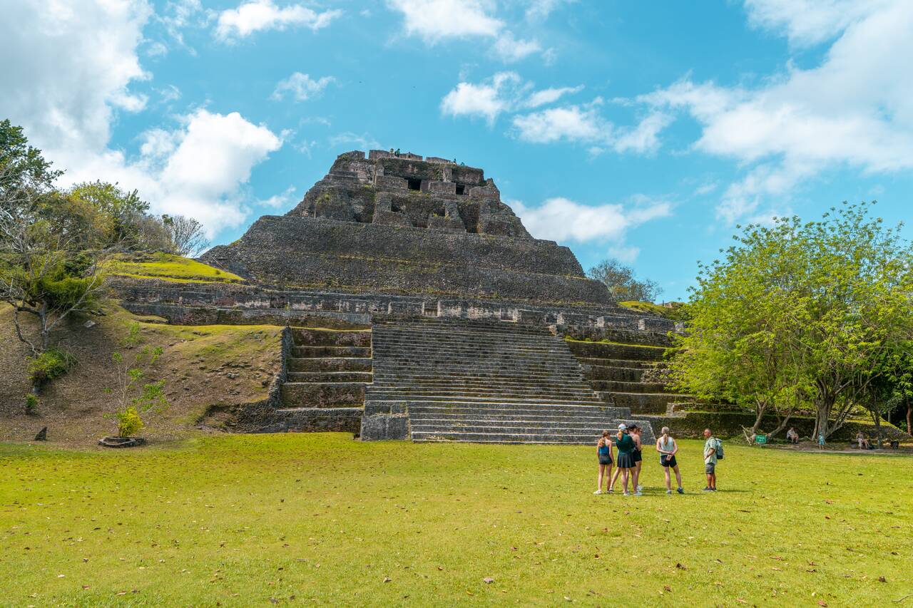 People in front of Xunantunich