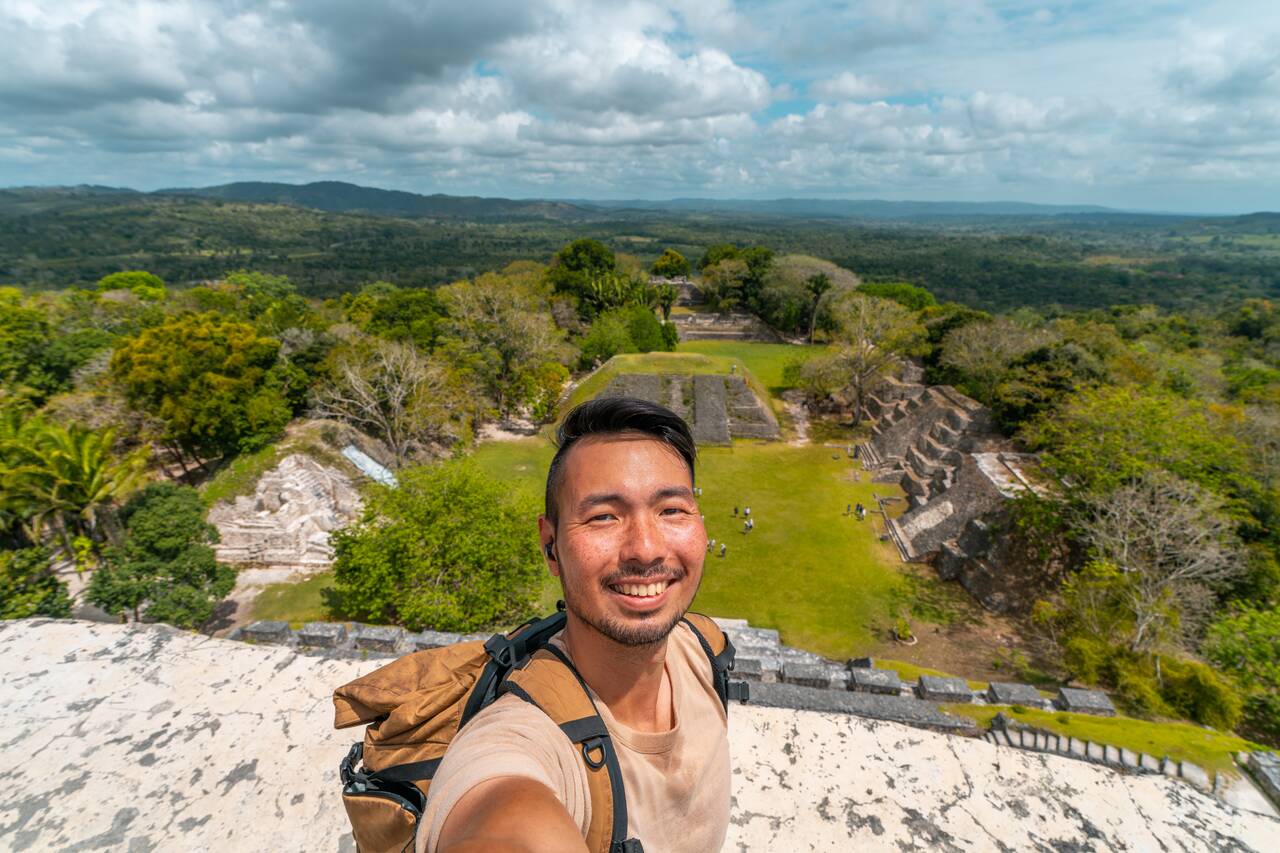 A selfie of me on top of El Castillo at Xunantunich