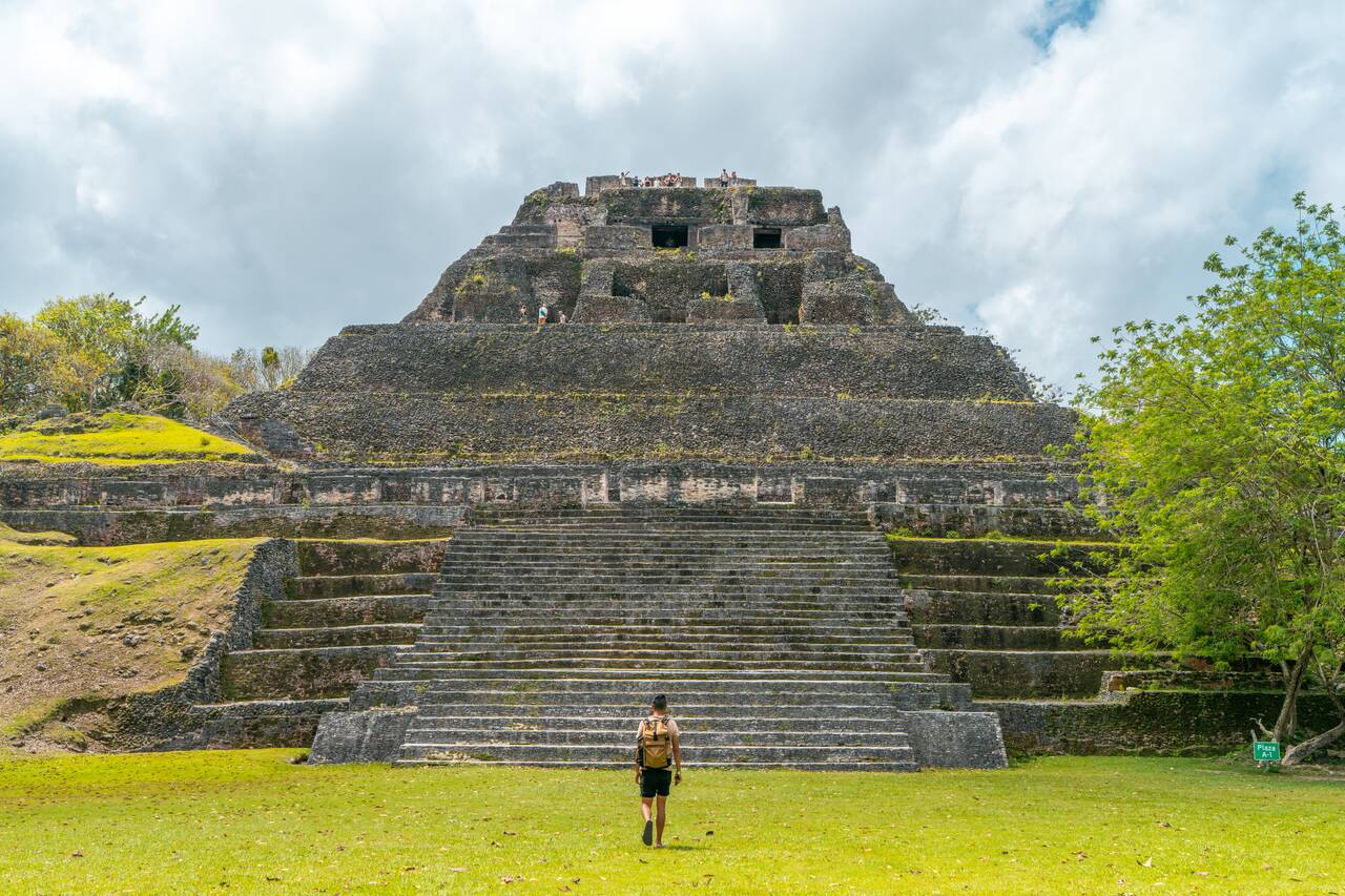 Me walking towards El Castillo at Xunantunich