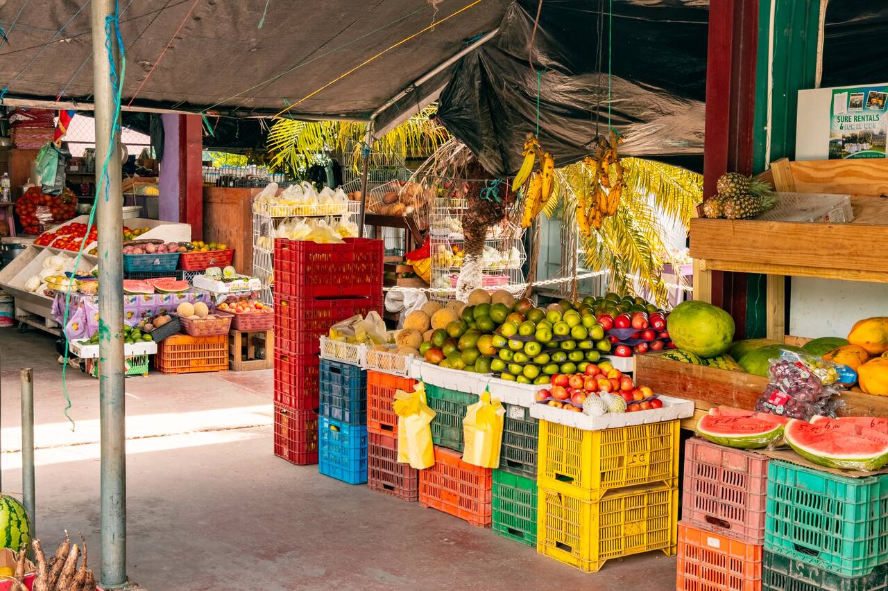 Fruit stalls at San Ignacio Market