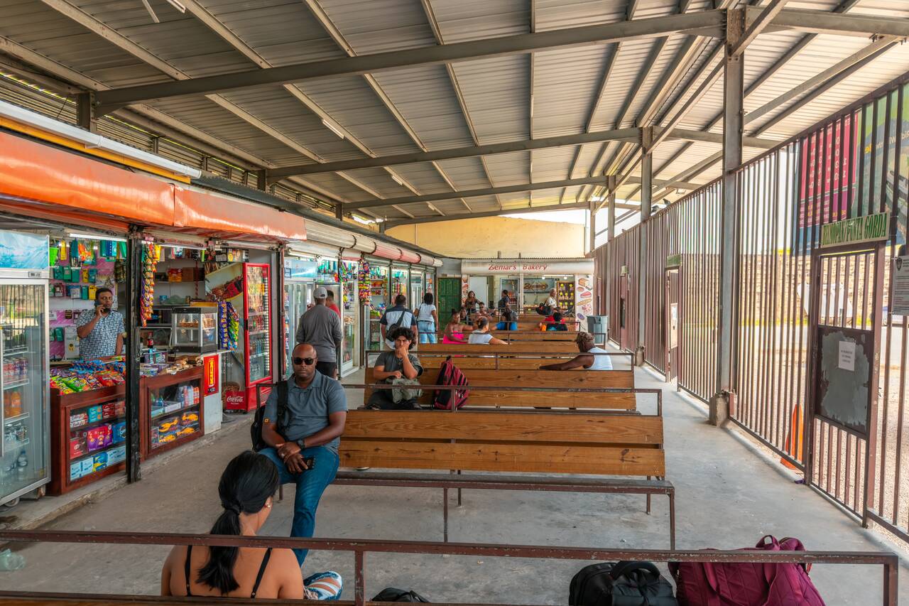 The bus terminal in Belize City
