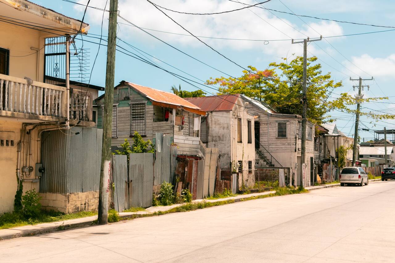 Houses seen as I walked from the bus to the ferry terminal in Belize City