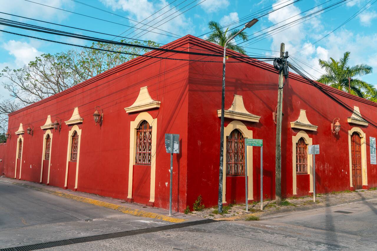Colorful buildings in Bacalar