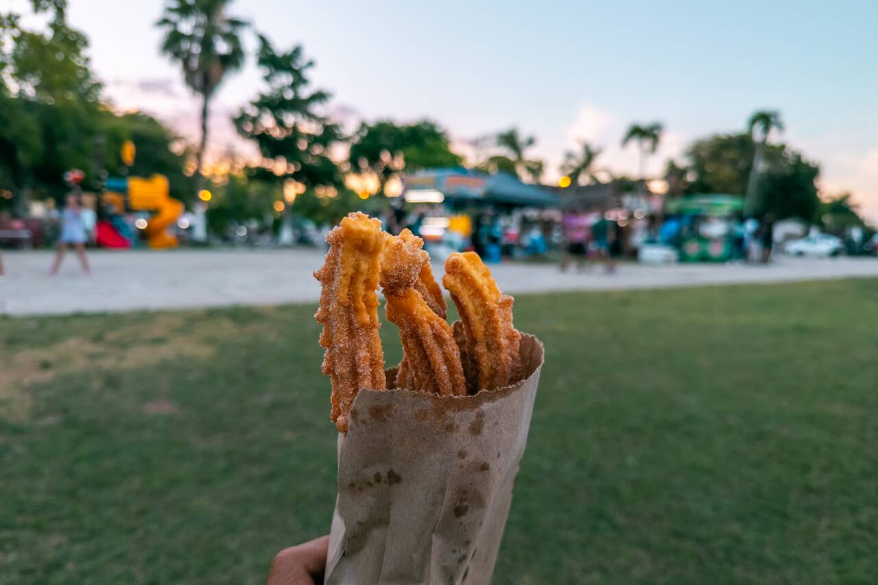 Me having Churros at Zócalo Park