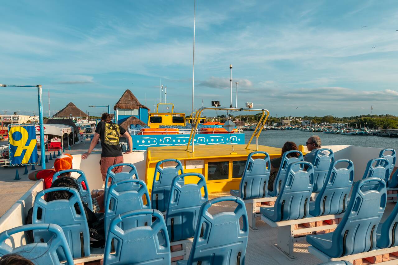 Seats on the ferry to Holbox