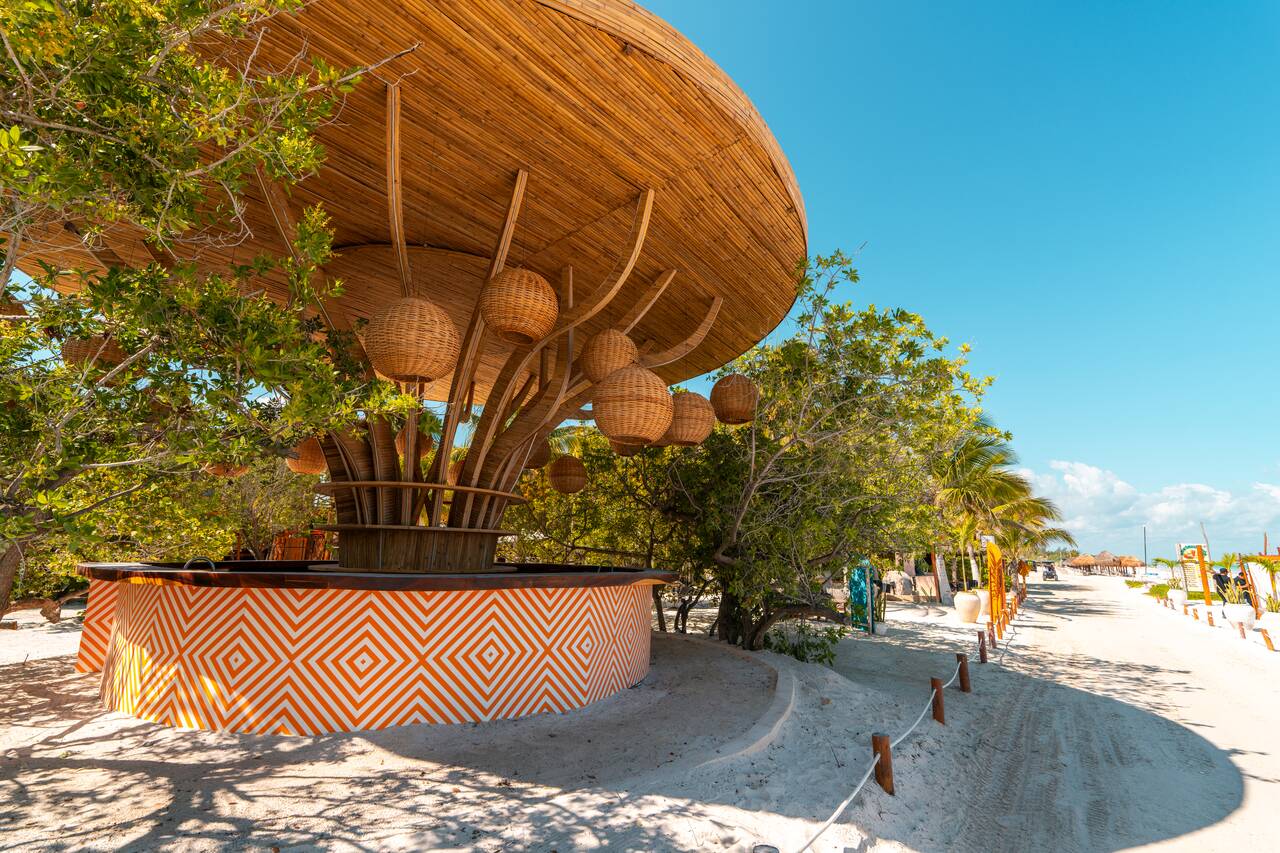 A beach bar along Playa Holbox