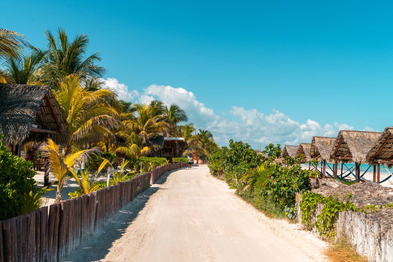 Unpaved road in Holbox