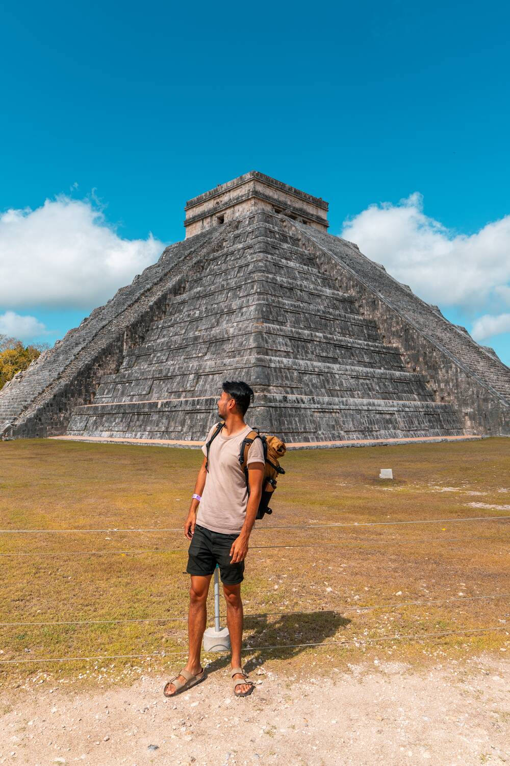 Me looking back at El Castillo in Chichen Itza