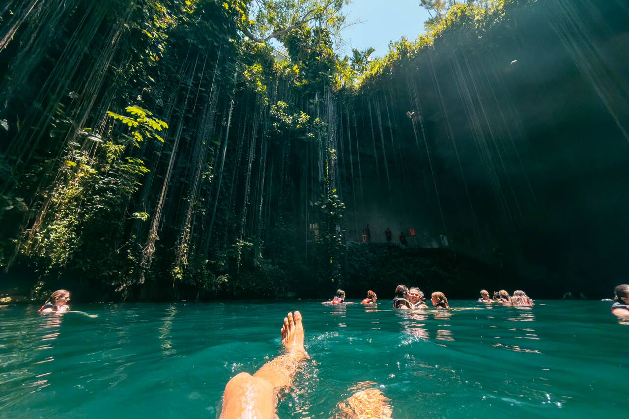 Me swimming at Ik Kal Cenote