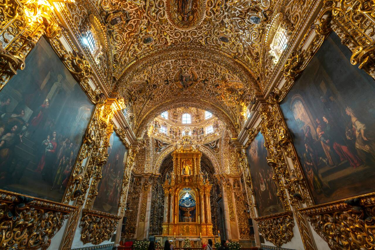 The detailed decor of Chapel of the Rosary at St. Dominic’s Temple