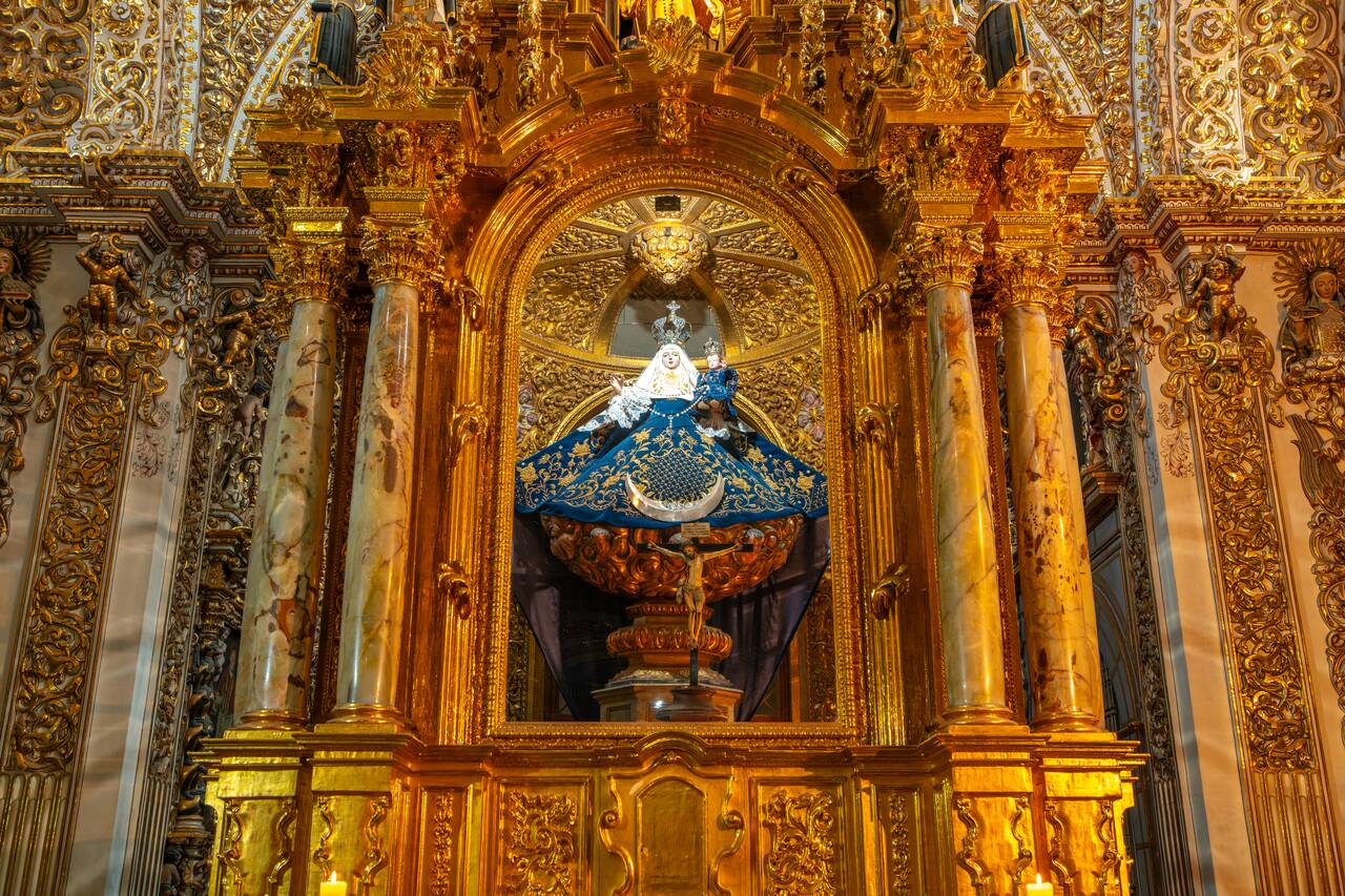 The altar at Chapel of the Rosary at St. Dominic’s Temple up close