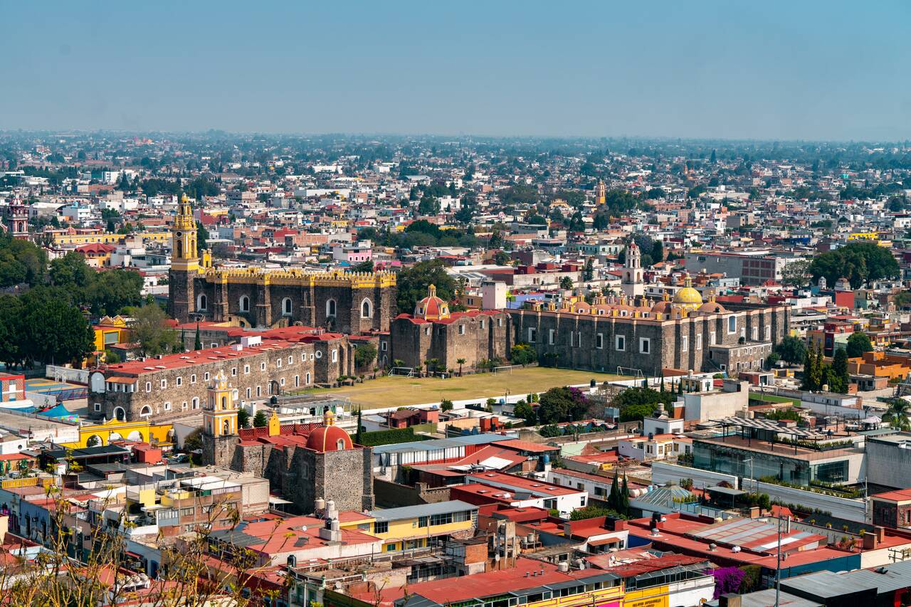 Puebla historic center seen from Iglesia de Nuestra Señora de los Remedios