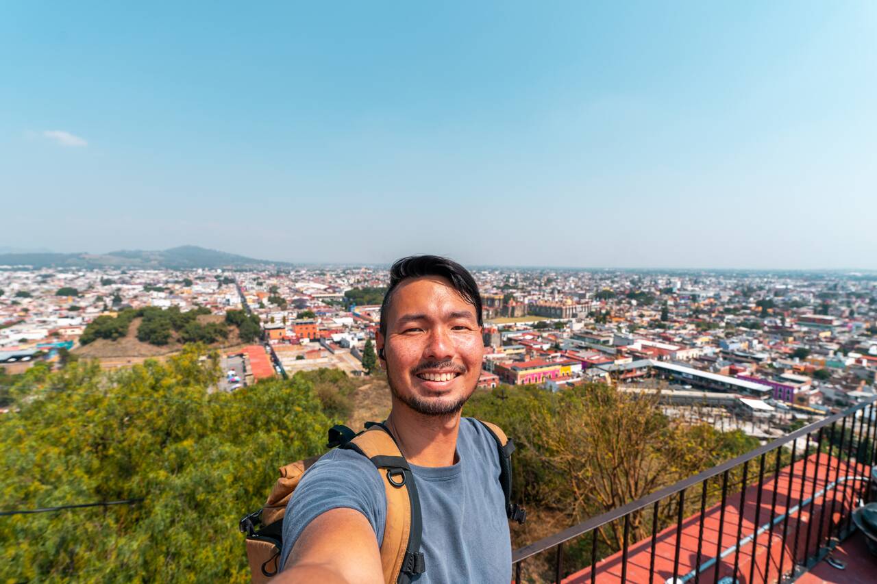 A selfie of me at the viewpoint from Iglesia de Nuestra Señora de los Remedios
