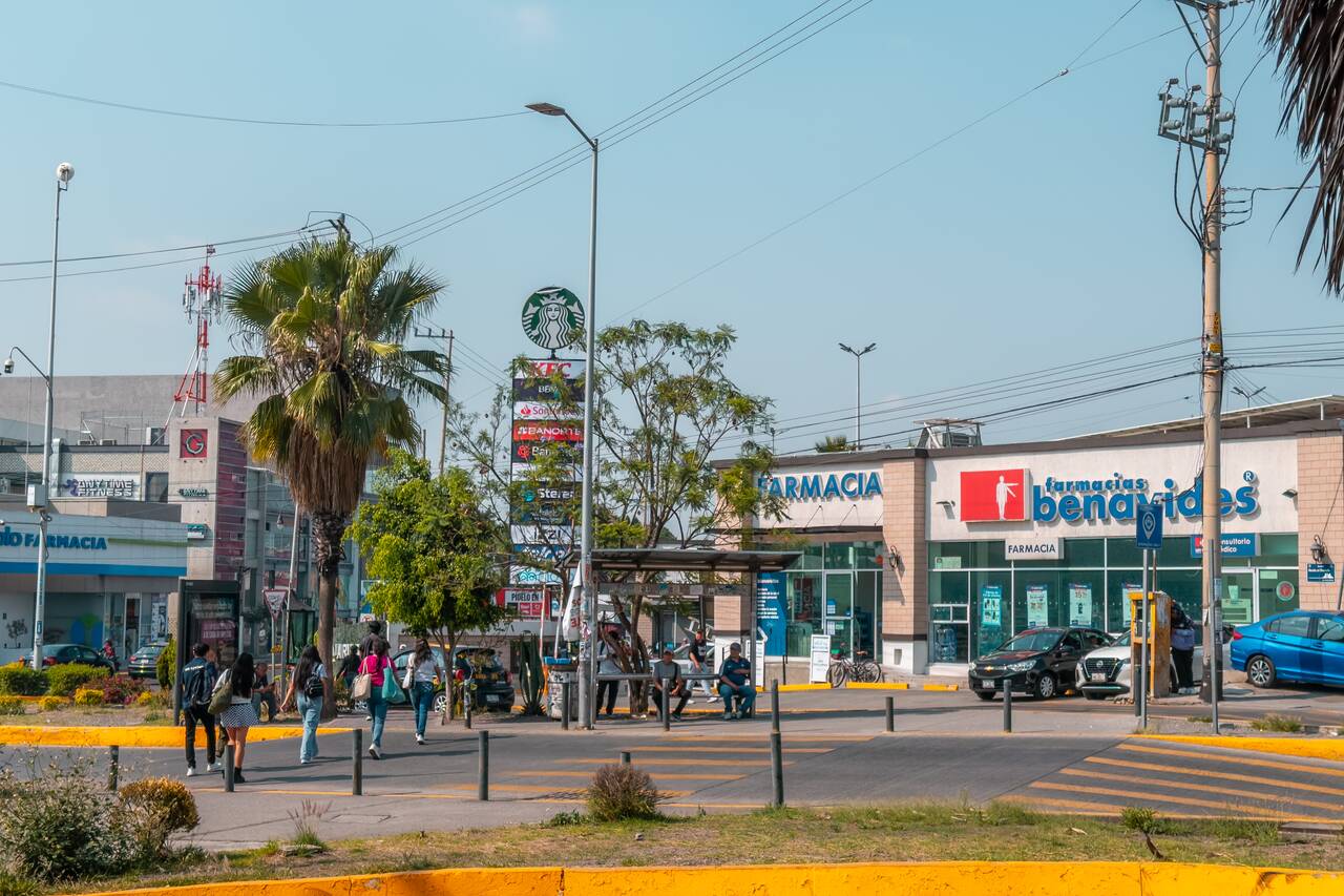 The bus stop where you should get the bus back from Cholula to Puebla