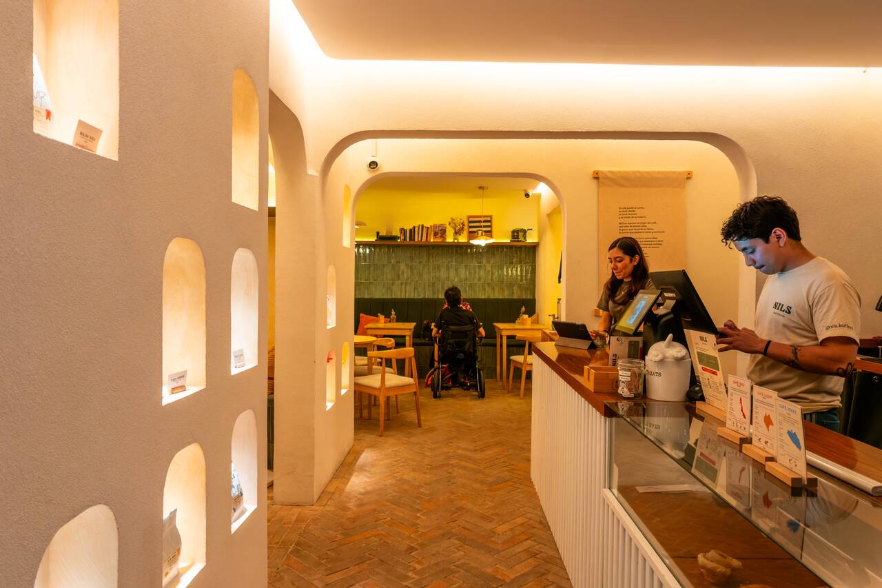 The interior of Nils Cafe