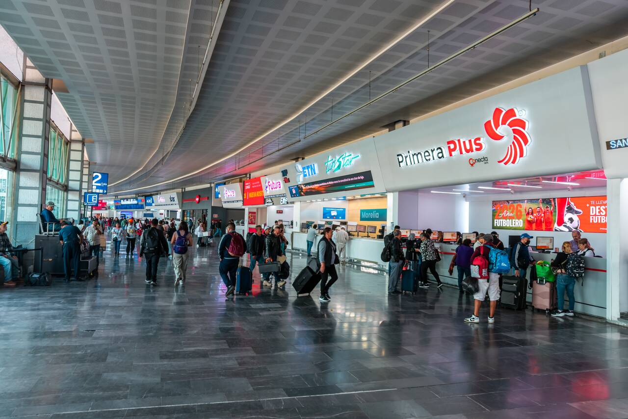 A bus terminal in Mexico City