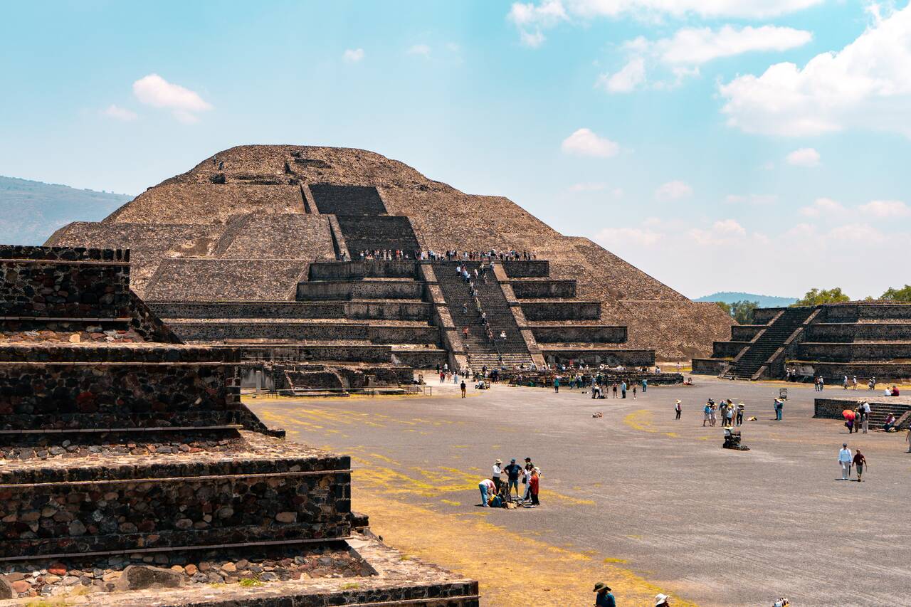 Pyramid of the moon seen from afar