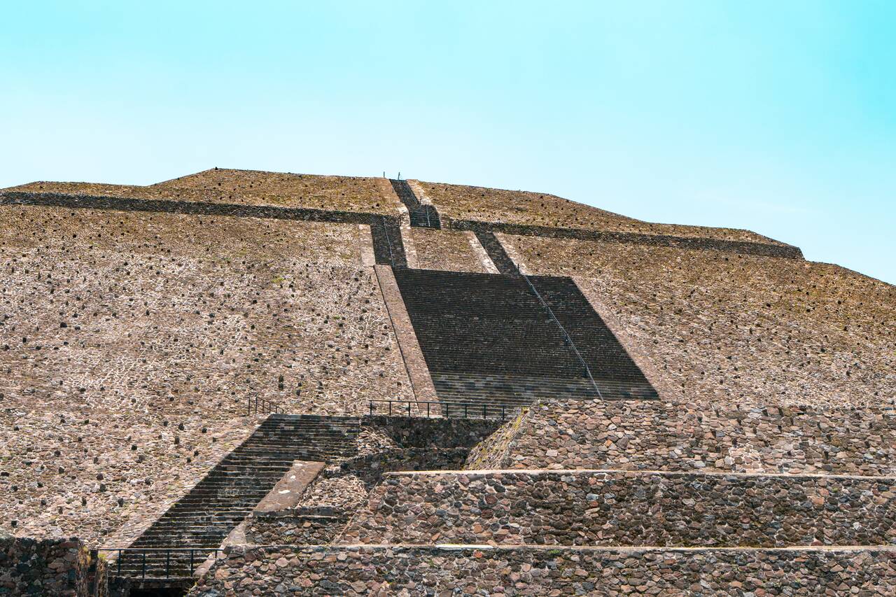 The stairs up the Pyramid of the Sun