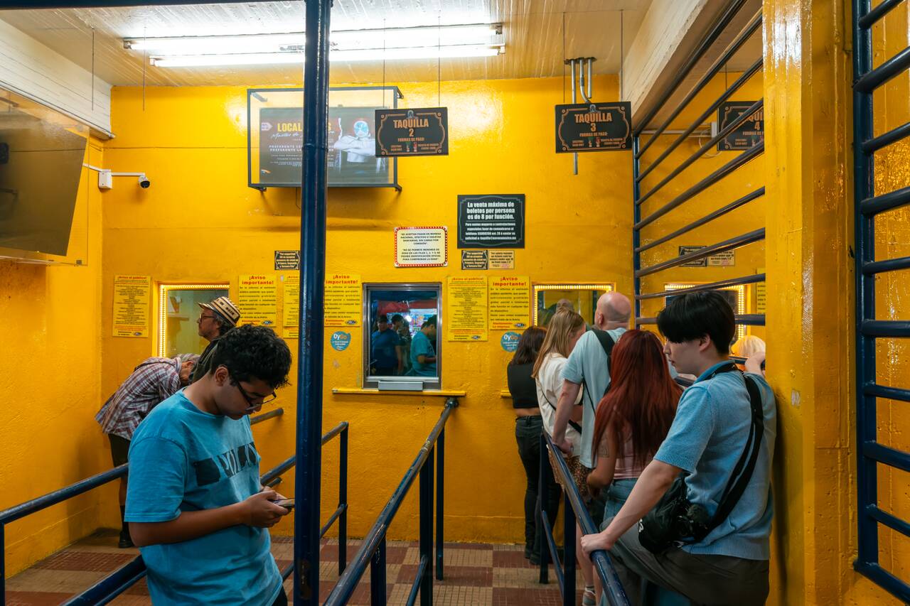 The ticket booth at Lucha Libre show