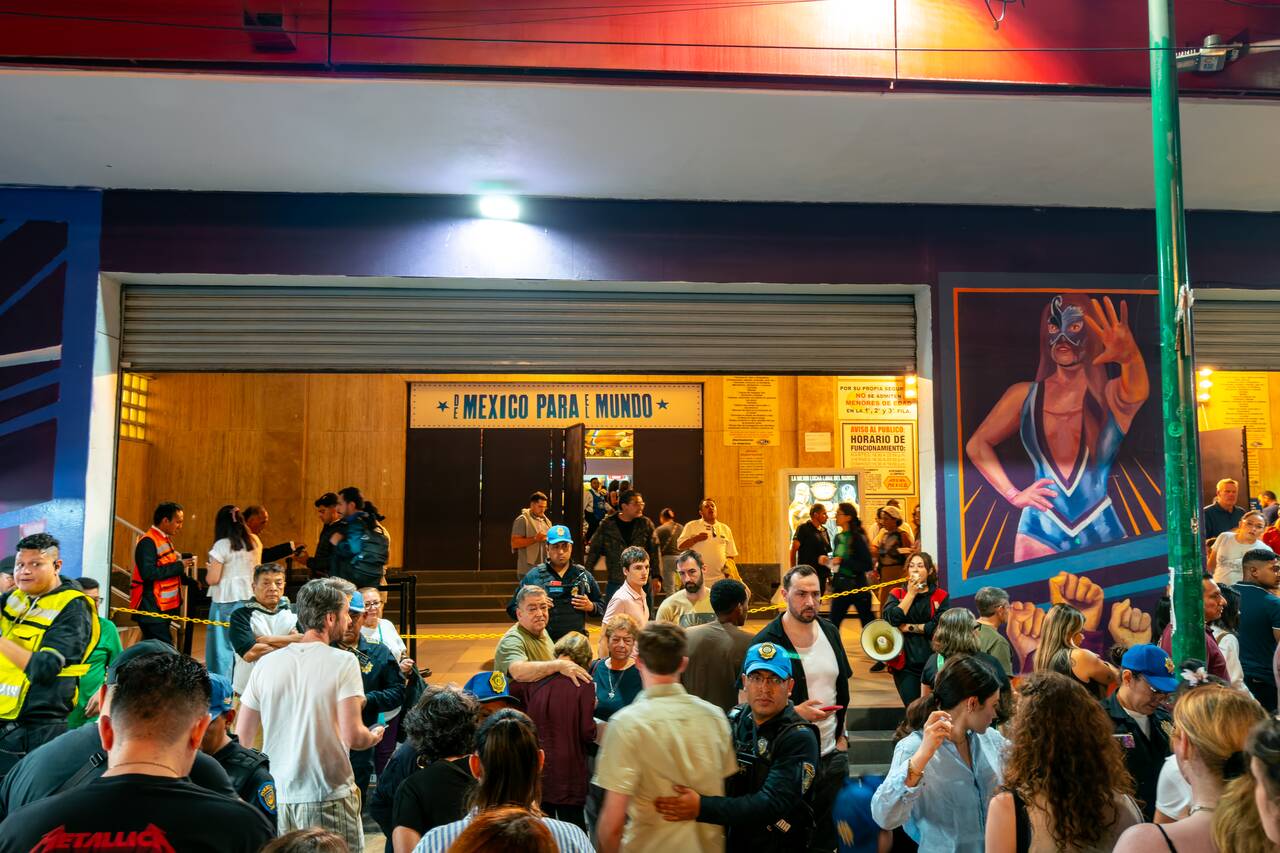 Security checking during Lucha Libre show