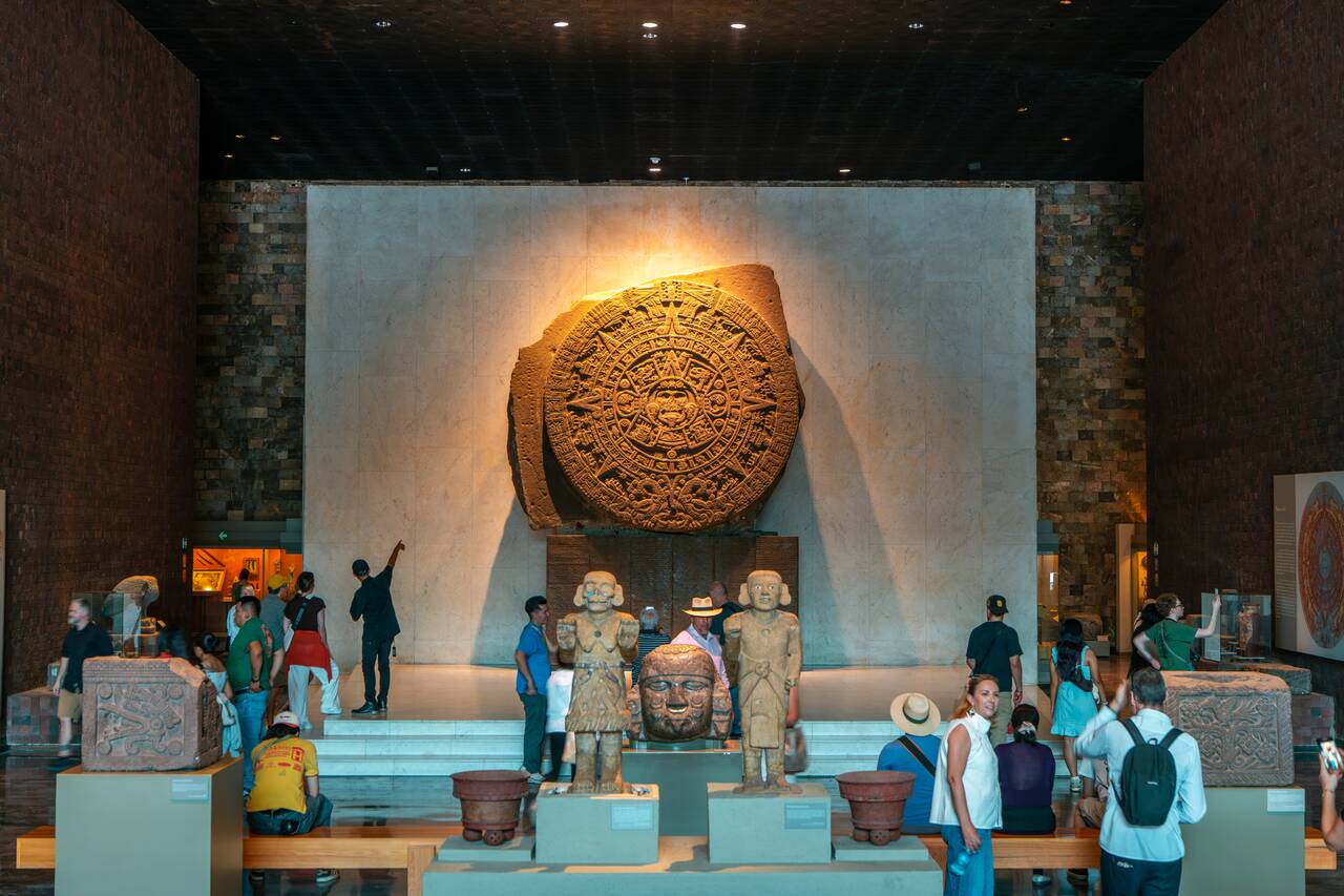 The sun stone exhibition at the Nacional de Antropología