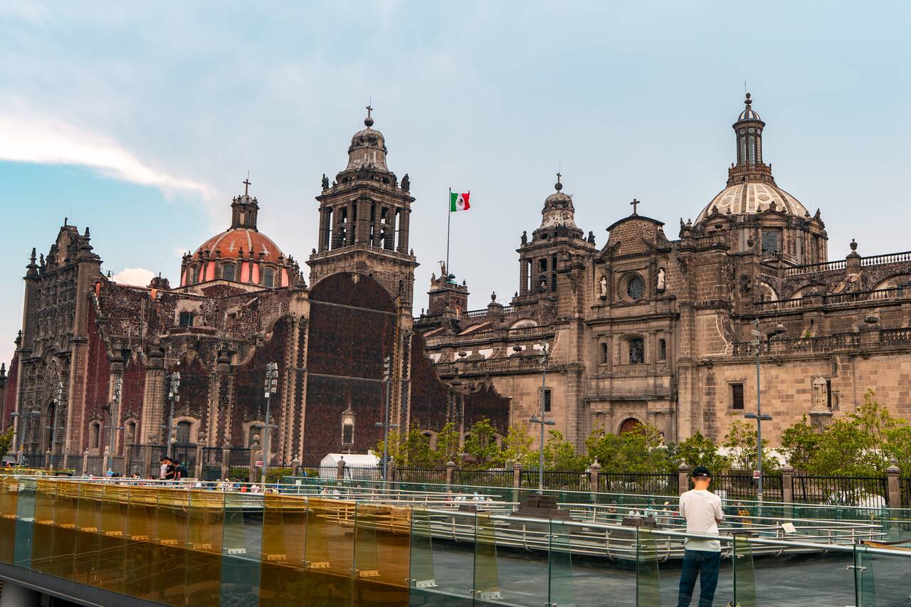 Old Buildings seen from Templo Mayor Museum