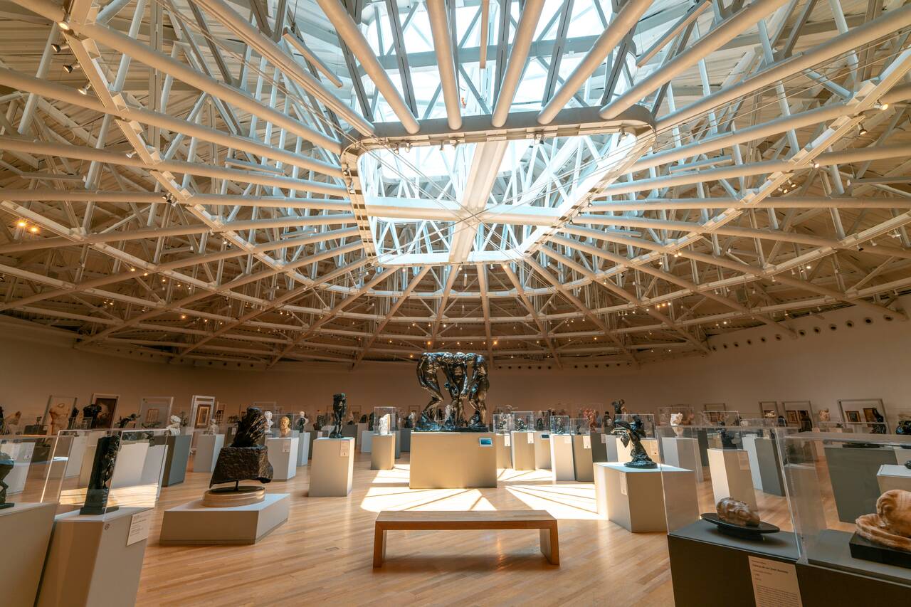 A collection of sculptures inside Museo Soumaya