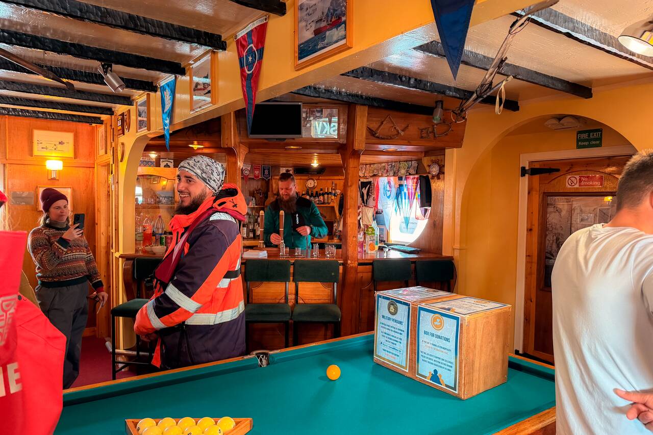 The bar at Vernadsky Research Base in Antarctica